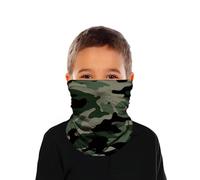 ShopINess Cache-Cou Multifonction pour Les Enfants (6-14 Ans) - Camouflage Vert