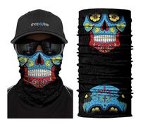 ShopINess Cache-Cou Multifonction Unisexe Foulard Sport Extérieur Tête de Mort Crâne pour Moto Vélo Ski Randonnée (Mort Mexicaine)