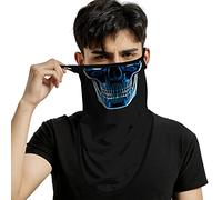 ShopINess Cache-Cou Tête de Mort avec Oreillettes Unisexe - Bandana Moto et Tour de Cou Motard, Masque Crâne Halloween, Ski, Snowboard, Cyclisme et Sports Outdoor - (Scanner)