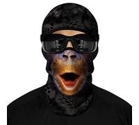 ShopINess Cagoule avec Impression 3D Unisexe pour Adultes pour l'hiver - Monkey