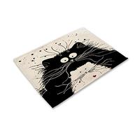 ShopINess Napperons de Table à Manger Chats Sets de Table Napperons à l'américaine Chat pour Les Amoureux des Chats (Chat et Chaton)