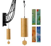 Shopkeepers Bell, 8-Tone Door Chime, 14.29x2.56 inches Wooden Musical Sound Handmade for Store Entry, Porch, Fence, Bedroom, Playhouse, Residence, Patio, Commercial Space