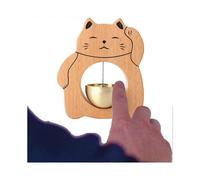 Shopkeepers Bell for Door Opening - Decorative Wooden Door Chime, Lucky Cat Wooden Bell, Suitable for Doors, Windows and Refrigerators, Housewarming G