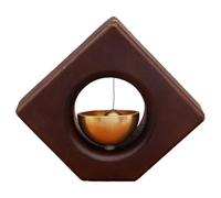 Shopkeepers Bell for Door Opening - Magnetic Wooden Doorbells Wind Chime, Decorative Brass Chime Reminder, Acoustic Welcome Alert, Modern Zen Home Decoration for Entrance Room Garden Backyard