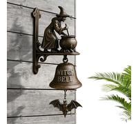 Shopkeepers Bell for Door Opening - Witch Dachshund Outdoor Doorbell | Decorative Hanging Manual Ring Bel Wall | Porch, Courtyard, Cottage, Shop Entrances, Home Opening and Housewarming Gift Accent