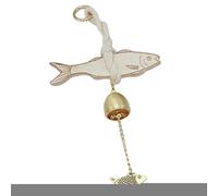Shopkeepers Bell, Rustic Wooden Door Chime, 11.81 inches Decorative Entry Alert, Easy Mount Doorbell with Fish Design for Door Opening Dorm Living Rooms Studios Apartment and Cafe Decor