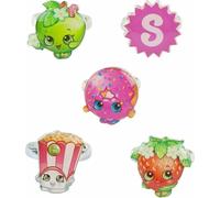 Shopkins - Bague pour fille "Series 1" Set 5 pièces - Métal NS6363 (Taille unique) (Coloré)