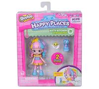 Shopkins - Happy Places - Kitty Kitchen - Rainbow Kate - Set 2 Mini Figurines Petkins + 1 Mini Poupée