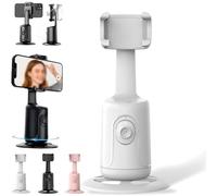 Shoplyhube Smart AI Facial Recognition Phone Tripod, 360° Auto Face Tracking Stand, Remote and Gesture Control, 360 Rotation with Different Sizes, for Live Video Recording Vlog (White,Without Tripod)
