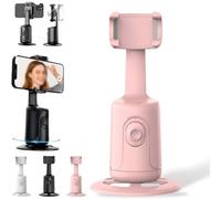 Shoplyhube Smart AI Facial Recognition Phone Tripod, 360° Auto Face Tracking Stand, Remote and Gesture Control, 360 Rotation with Different Sizes, for Live Video Recording Vlog (Pink,Without Tripod)