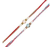 SHOPOGENIE Evil Eye Rakhi for Brother | Set of 2 Rakhi with Roli Tika| Rakhi Card | Rakhi for Brother | Rakhi Combo