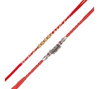 SHOPOGENIE Rakhi for Brother | Set Of 2 Rakhi With Roli Chawal, Card | Krishna Theme Rakhi for Brother | Rakhi Combo