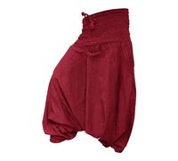 Shopoholic Fashion Aladdin Pantalon Sarouel bohème Ample pour Yoga Hippie, Bordeaux, Taille Unique