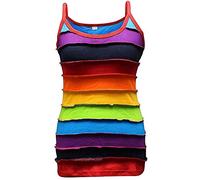 SHOPOHOLIC FASHION Arc-en-Ciel Rayé, Haut Femme Coloré Hippie Haut Femme - Arc en Ciel, Arc en Ciel, 3XL