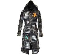 SHOPOHOLIC FASHION Délavé Femme Emo Goth Slashed Manteau Long - Noir, XXL
