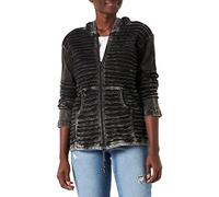 SHOPOHOLIC FASHION Femmes Délavé Lacérés Rasoir Coupe Capuche - Noir, Noir, Large