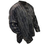 Shopoholic Fashion Grand-père Hippie Unisexe à Rayures légères délavées à la Pierre, Black, 3XL