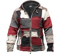 SHOPOHOLIC FASHION HIVER HOMMES Patch LAINE HIPPIE veste - Multicolore, Small