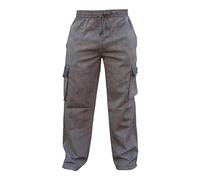 SHOPOHOLIC FASHION Homme Côté Poche Lumière Coton Boho Hippie Pantalon - Gris, M