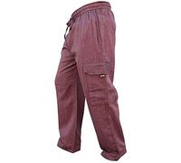 SHOPOHOLIC FASHION Homme Poche latérale léger Coton bohème Hippie Pantalon - Marron, Small