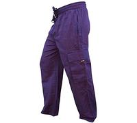 SHOPOHOLIC FASHION Homme Poche latérale léger Coton bohème Hippie Pantalon - Pourpre, Small