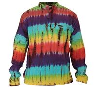 SHOPOHOLIC FASHION Homme Tyedye Chemise - Parallèle Arc-en-Ciel, 3XL