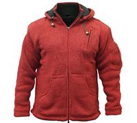 SHOPOHOLIC FASHION hommes détachable capuche HIPPIE veste - Bordeaux, XX-Large
