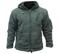 SHOPOHOLIC FASHION Hommes Détachable Capuche Hippie Veste - Charbon, S
