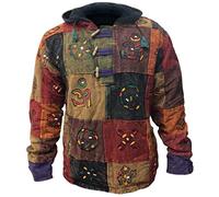 SHOPOHOLIC FASHION Hommes Multicolore Patchwork Polaire Sweat à Capuche - Multi, XX-Large