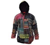 SHOPOHOLIC FASHION Hommes Patchwork Rançonné Croix Veste Fermeture Éclair - Multicolore, XL