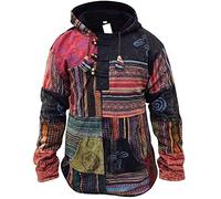SHOPOHOLIC FASHION Hommes Patchwork Rançonné Pull-Over Veste - Multicolore, Medium