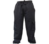 SHOPOHOLIC FASHION Hommes Uni Chanvre Hippie Pantalon Combat, (Bleu, M)