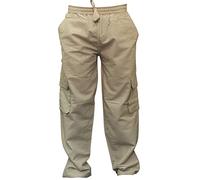 SHOPOHOLIC FASHION Hommes Uni Chanvre Hippie Pantalon Combat, (Gris, 3XL)