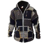 SHOPOHOLIC FASHION Laine Hommes Patchwork très Chaud Veste - Multi, Medium