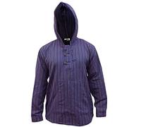 SHOPOHOLIC FASHION Multicolore Dharke Rayure Grand-Père Capuche Chemise, Léger - Mauve Mélange, XL