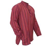 SHOPOHOLIC FASHION Multicolore Mix dharke Rayures léger Confortable Manches Longues Traditionnel Chemise Grand-père, Hippie Boho, S M L XL XXL XXXL - Violet Clair, XXX-Large