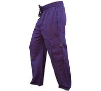 SHOPOHOLIC FASHION Pantalon Cargo uni à Taille élastique pour Homme, Violet, 34-37
