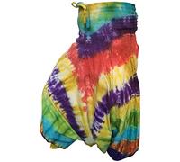 SHOPOHOLIC FASHION Pantalon coloré Tie Dye Baggy Harem, Vêtements Hippies Coupe Ample Boho Brighter, Neuf Arc-en-Ciel