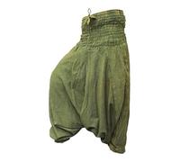SHOPOHOLIC FASHION Sarouel Hippie Délavé pour Femme, (Taille Unique, Vert)