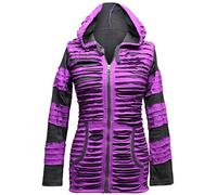 SHOPOHOLIC FASHION Sweat à capuche avec coupe rasoir fendue pour femme, lilas, L