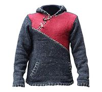 SHOPOHOLIC FASHION Sweat à Capuche en Laine Hippy Boho pour Homme avec Fermeture éclair et Doublure en Polaire, XL