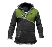 SHOPOHOLIC FASHION Sweat à Capuche en Laine Hippy Boho pour Homme avec Fermeture éclair et Doublure en Polaire, Vert, XL