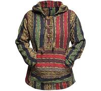 SHOPOHOLIC FASHION Sweat Capuche Multicolore Hippie Boho Baja pour Femme, (Bordeaux, XXL)