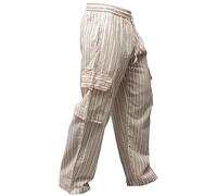 SHOPOHOLIC FASHION Unisexe Rayures Multicolores Wideleg Sidepocket Hippie Pantalon - L. Gris, XL