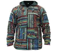 SHOPOHOLIC FASHION Veste à capuche en coton pour homme style hippie - Multicolore - XX-Large