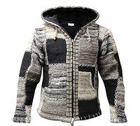 SHOPOHOLIC FASHION Veste à Capuche Hippie Boho en Laine Super Confortable pour Hommes, L