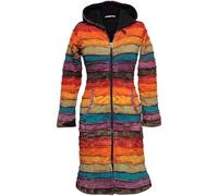 SHOPOHOLIC FASHION Veste Arc-en-ciel Hippie Délavée Doublée en Polaire pour Femme Longueur Genou, L