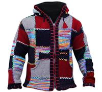 SHOPOHOLIC FASHION Veste Hippie en Laine Polaire Patchwork pour Homme, XL