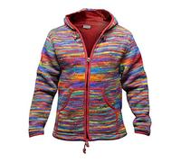 Shopoholic Fashion Veste Polaire Hippie en Laine Tie Dye pour Homme - L, Rot Mix