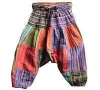 Shopoholic Mode Enfants Hippie Harem en Vrac Boho Pantalon Hippie Vif Enfants Retro Confortable Pantalon - Patch, M